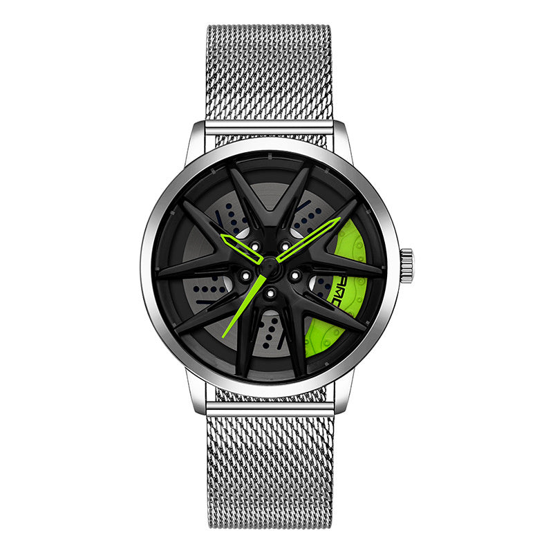 Cool Wheel Personnalité Montre Quartz Hollow Out
