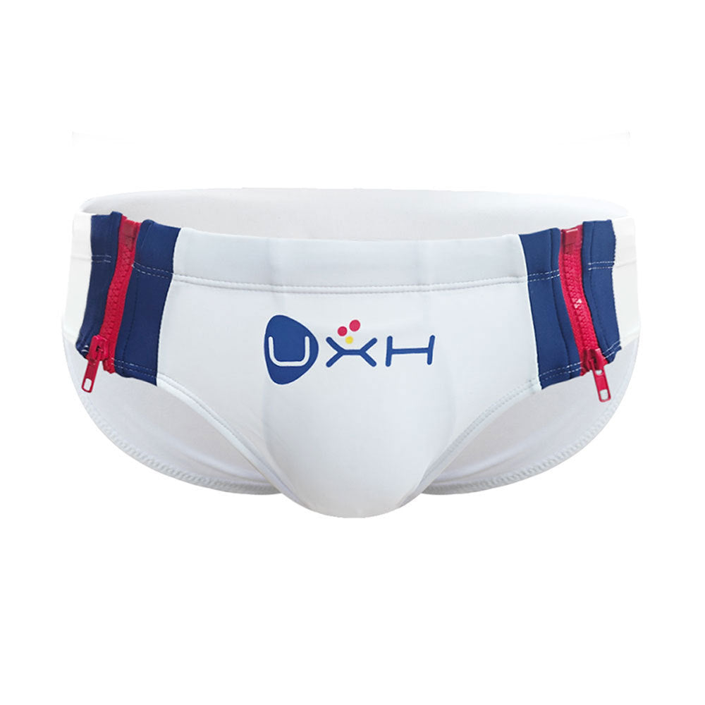 Slip de bain double zipper côté homme de mode