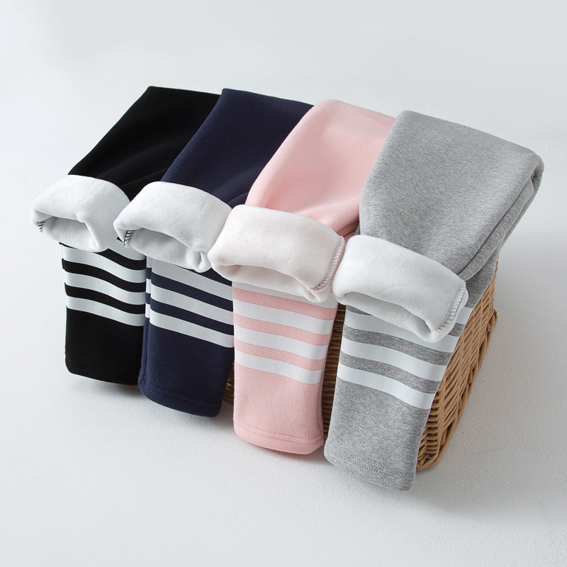 Leggings épais doublés de polaire d'hiver pour les filles