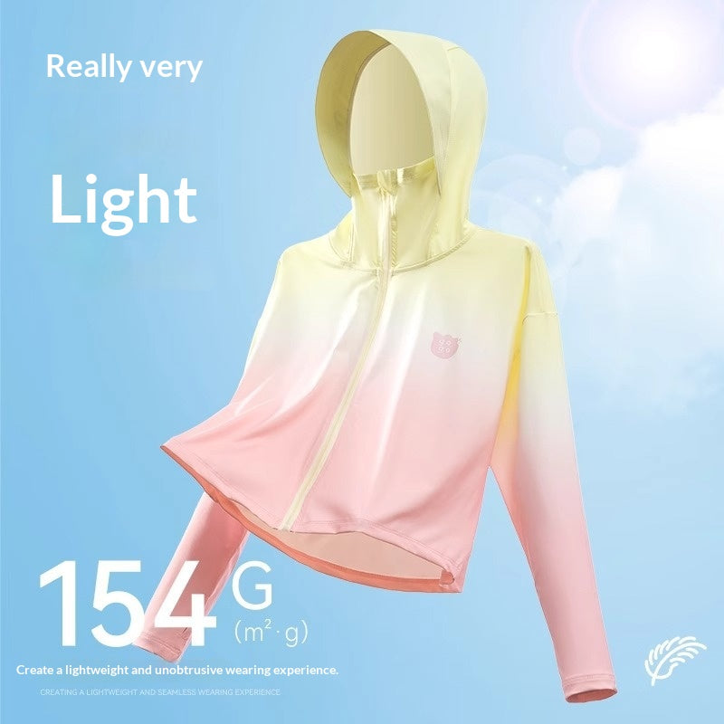 Enfants Gradient Summer Ice-Silk Cooling Veste Vêtements de protection solaire