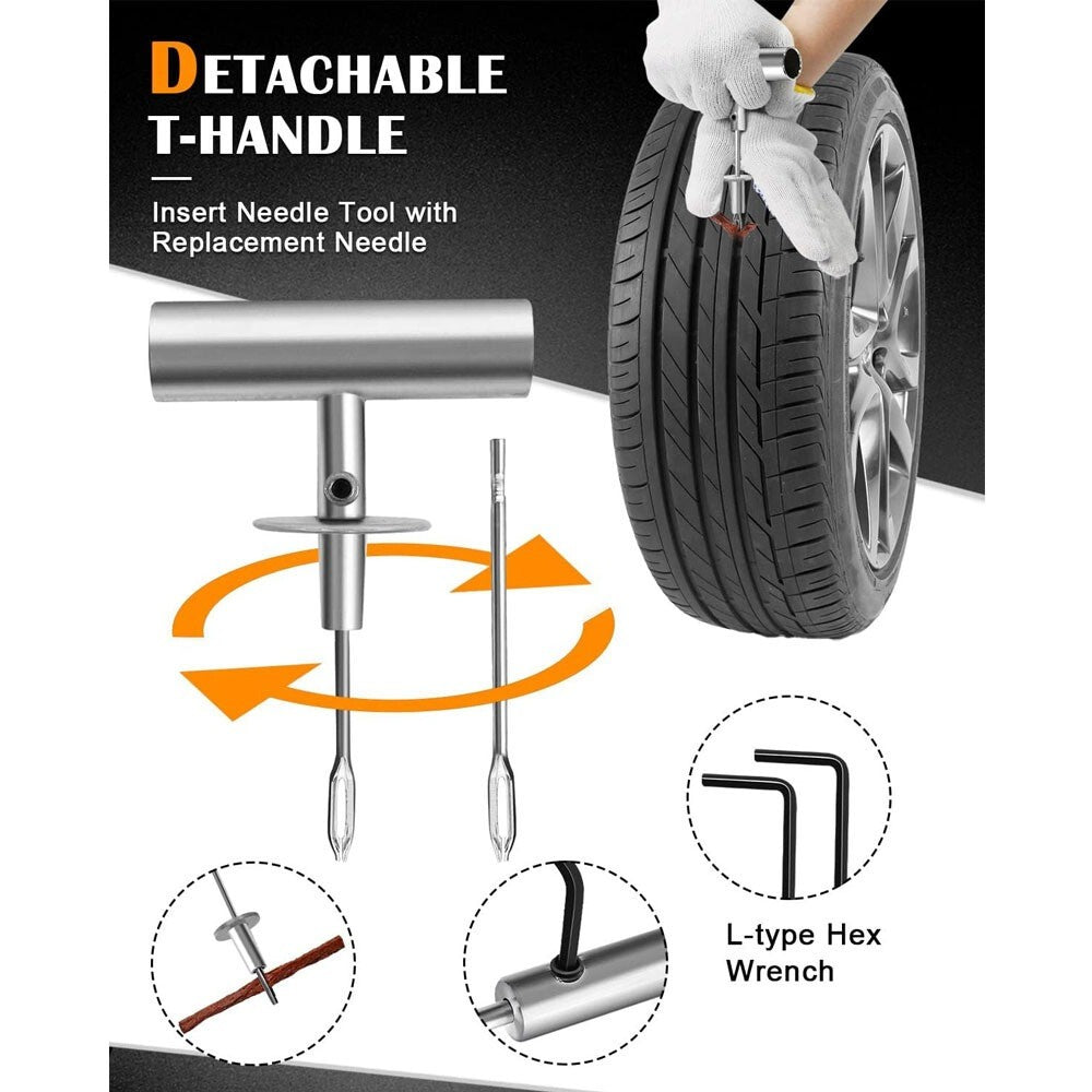 68Pcs lourd de série pneumatique Poncture Kit de réparation Outil Tubeless voiture bande de roulement de pneus