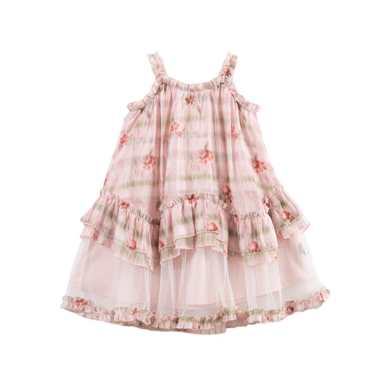 Petites filles robe aquarelle mélangé imprimé floral