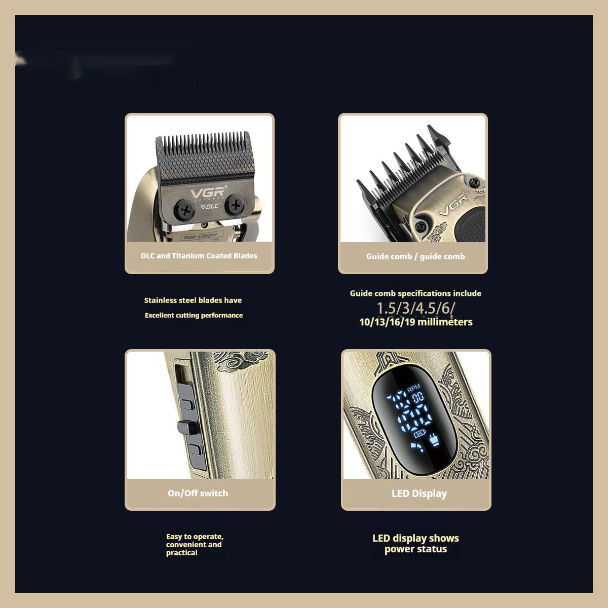 Clipper de cheveux électriques pour la coiffure