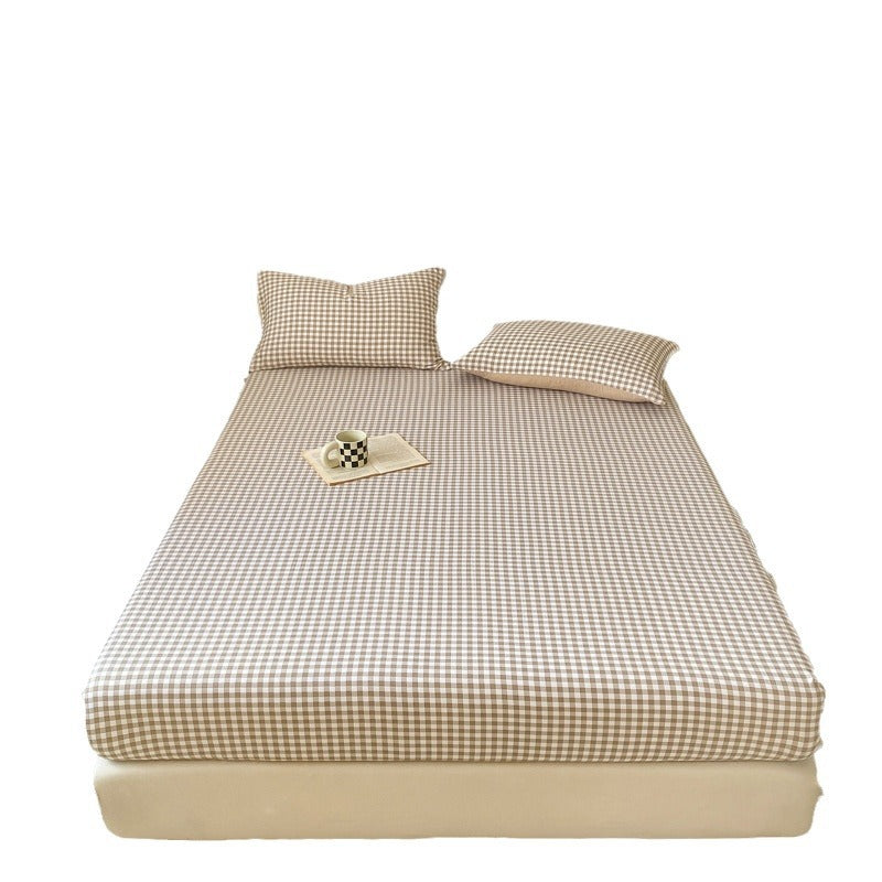 Minimalist Coton Lavé Couleur Solide Produit simple Fitted Sheet
