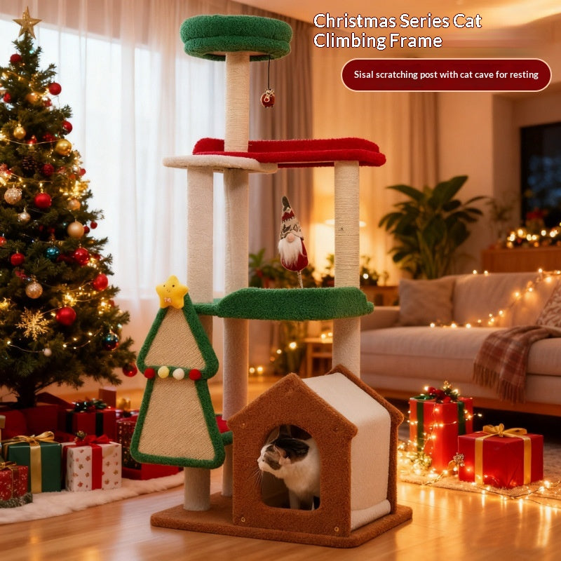 Arbre de chat Sisal à thème de Noël