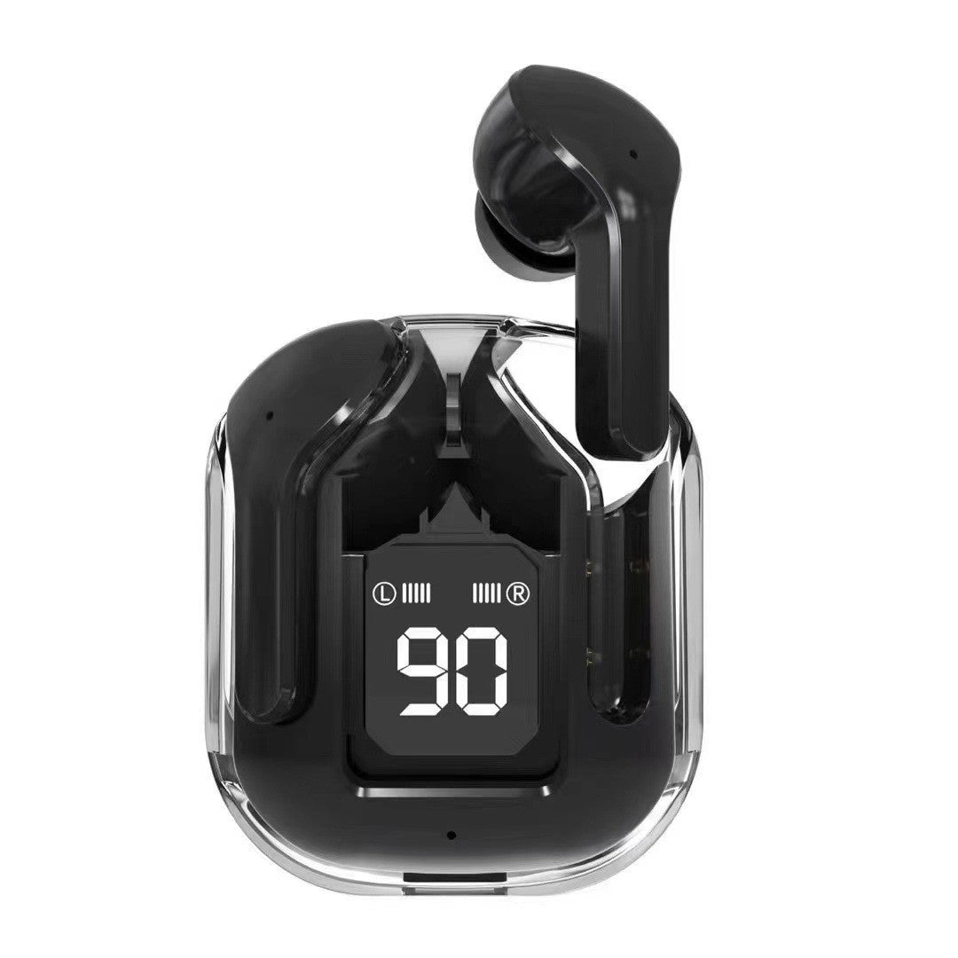 Casque Bluetooth sans fil True sans fil avec boîtier transparent
