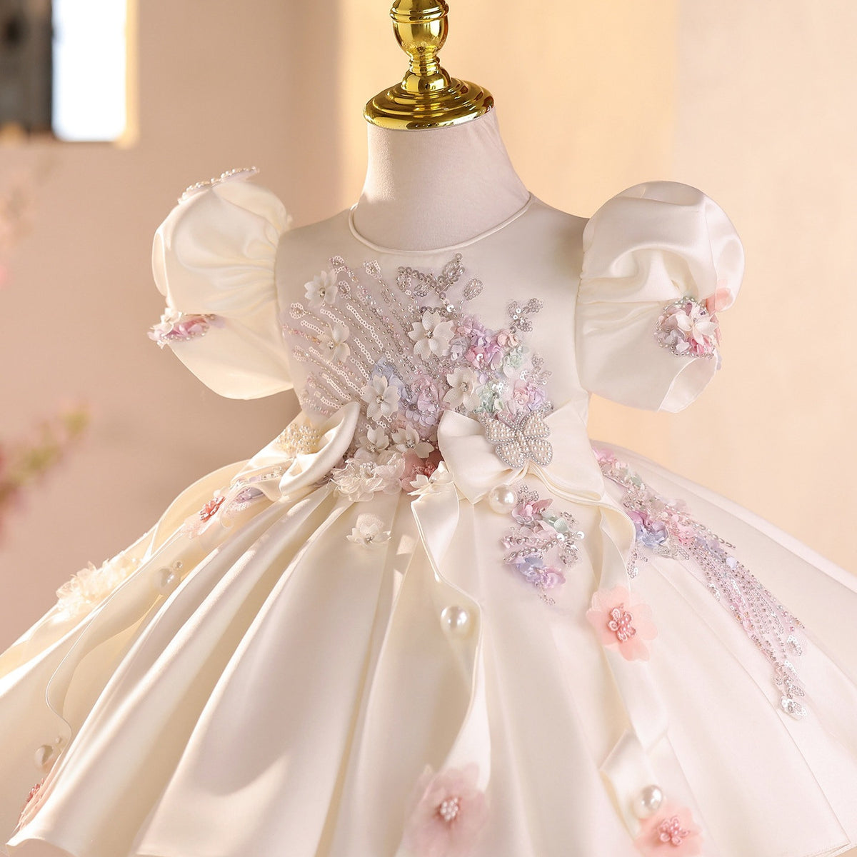 Robe de mariée de fille de fleur pour les petites filles