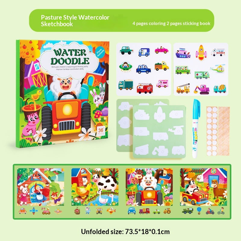 Enfants bricolage peinture à l'eau Doodle Puzzle Card