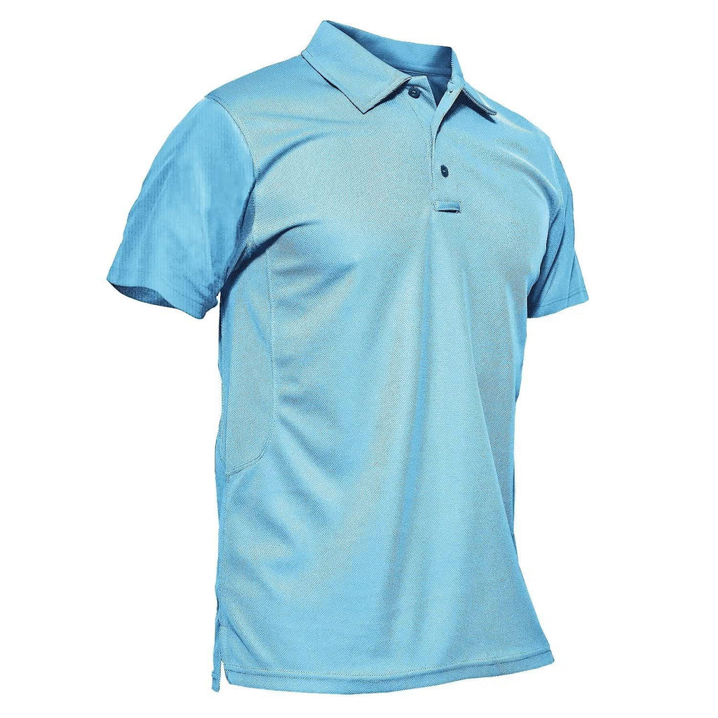 Polo homme chemise respirant Golf manches courtes Solid Couleur Polo Collier T-shirt Grand Outdoo