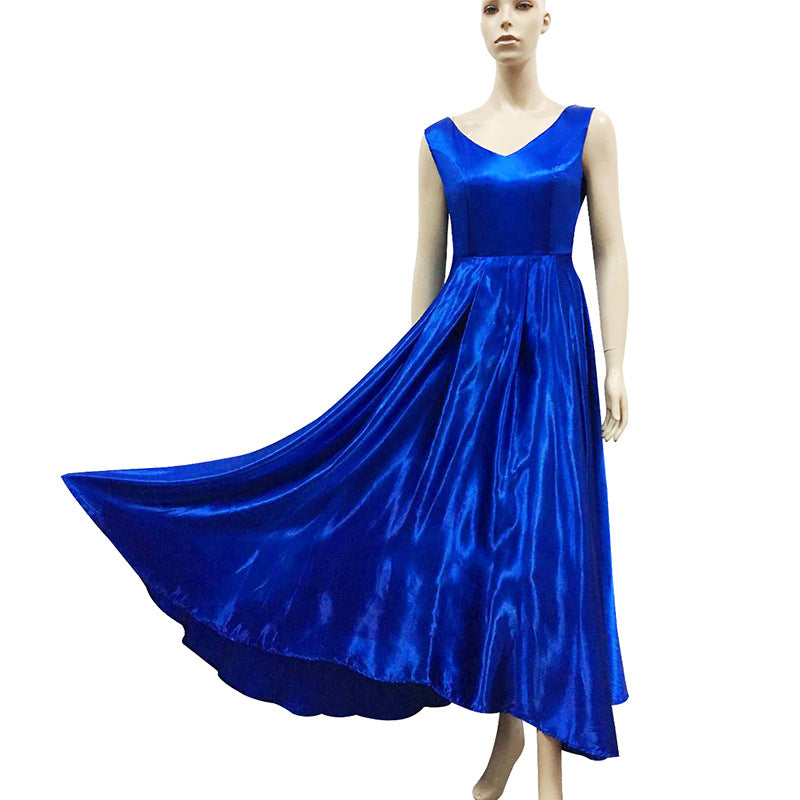 Robe de soirée sans manches sans manches en col V profond