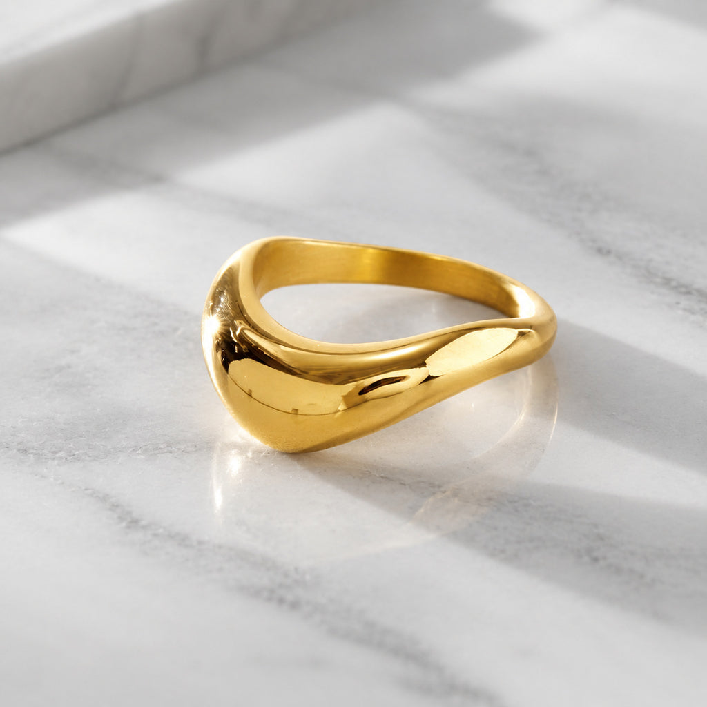 Bague en acier inoxydable en or 18 carats