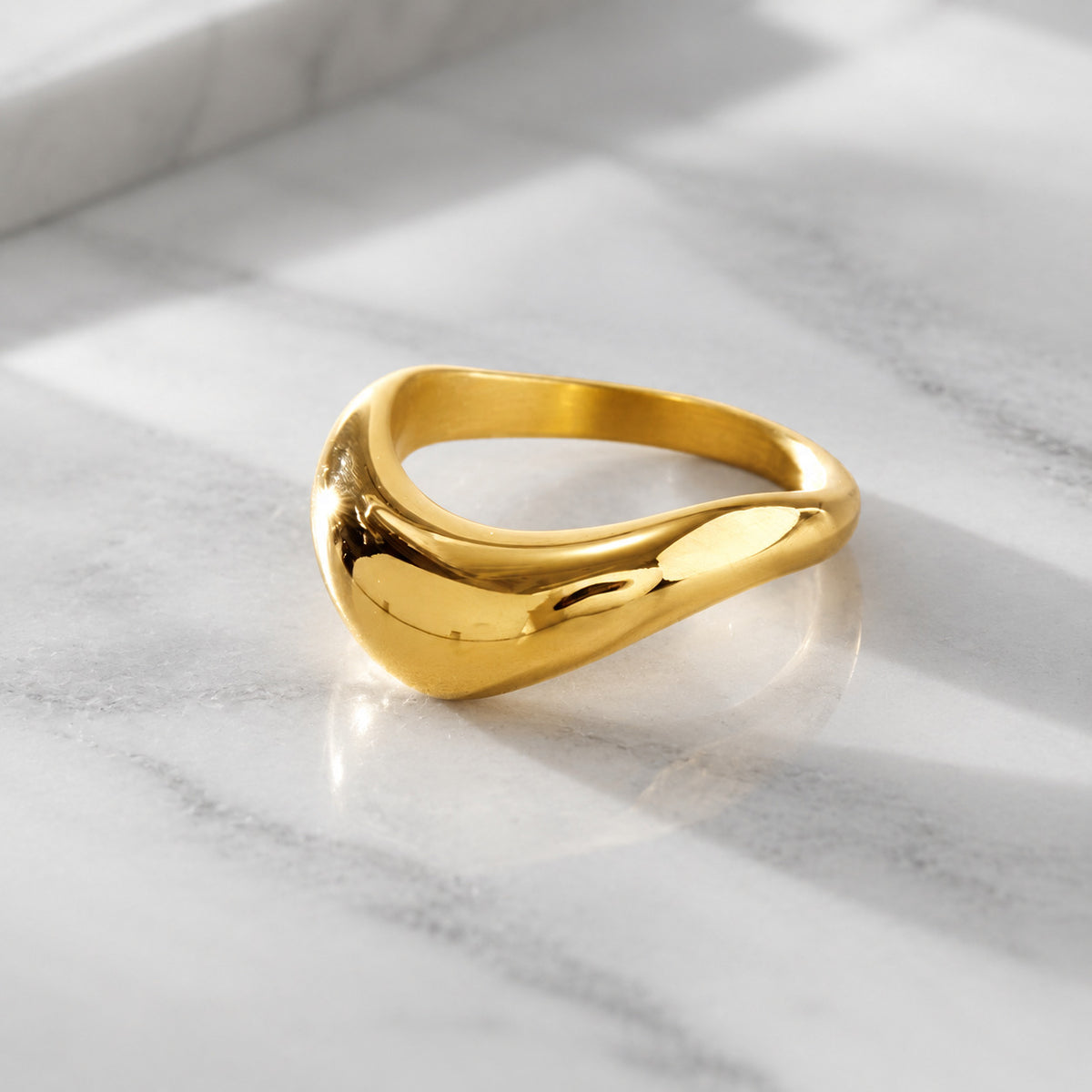 Bague en acier inoxydable en or 18 carats