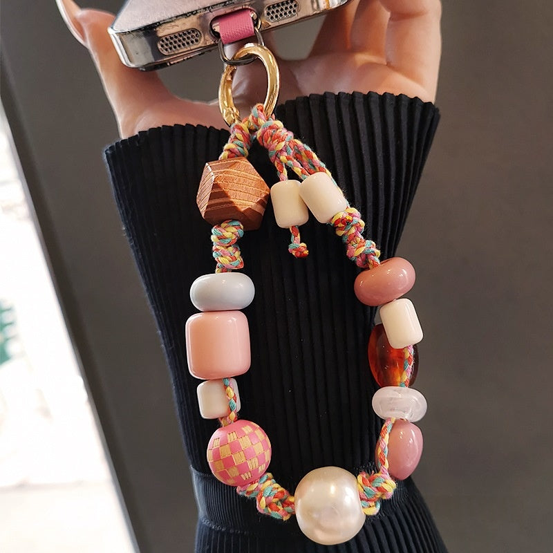 Lanyard de téléphone court polyvalent de forme irrégulière de style rétro