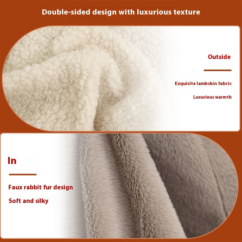 Couverture maison Lambswool USB Chauffage intelligent Châle chaud