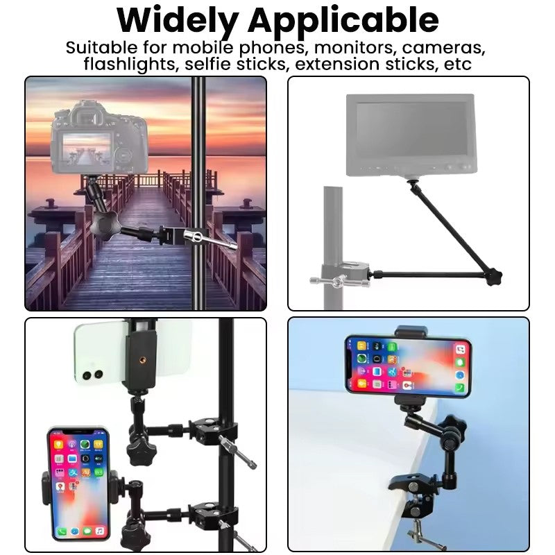 2X bras magique Super pince de crabe pour caméra moniteur LED lumières de remplissage vidéo