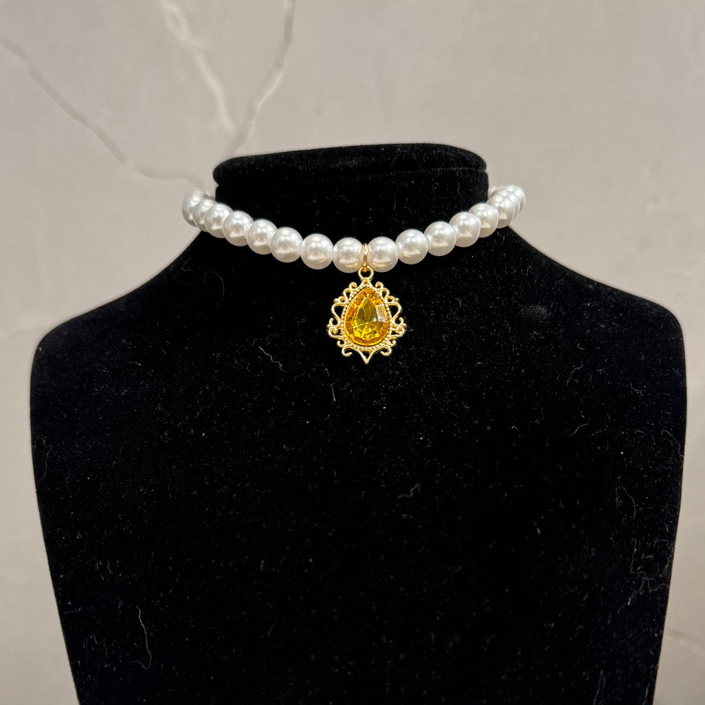 Style court cristal Zircon Vintage Pearl Fashion Choker