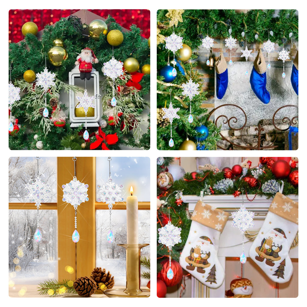 Diamond Painting Christmas Set—6 porte-clés bricolage avec chaîne et pendentif