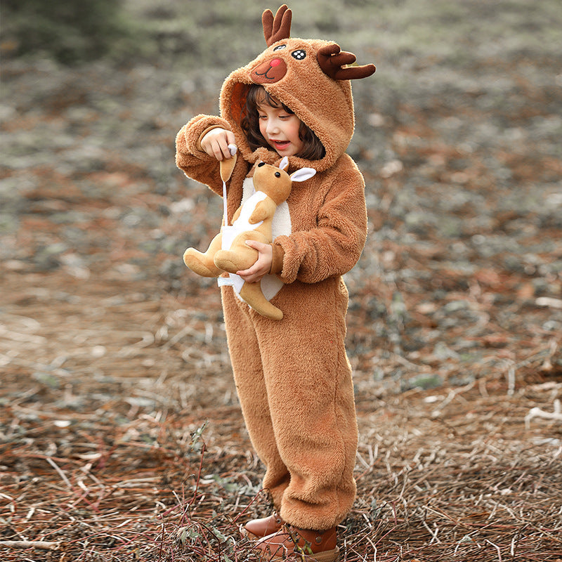 Fashion pour enfants Animal simple Noël renne Elk Jouer parent-enfant Outfit