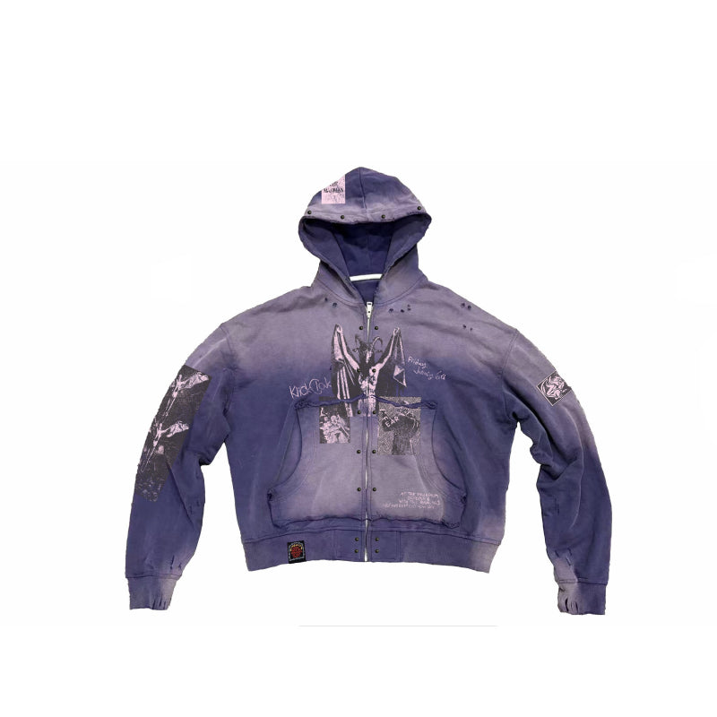 Gentian Violet Vampire Destruction Imprimer Hoodie