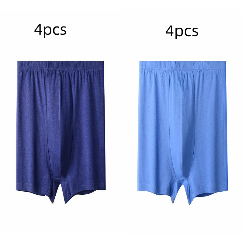 Short de boxer respirant en coton à crosse profonde, taille plus élevée pour hommes
