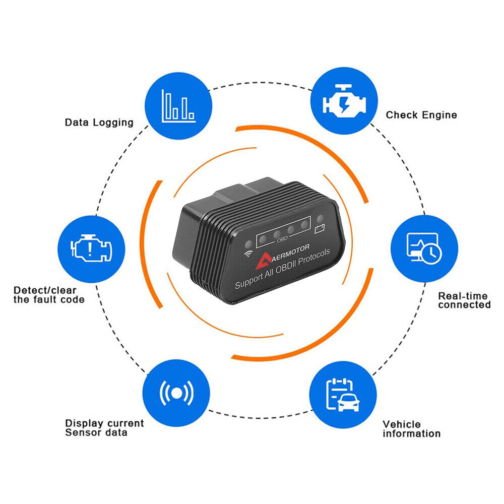 ODB2 OBDII outil de scanner de diagnostic de voiture Erreur lecteur de code ELM327 pour Android et PC