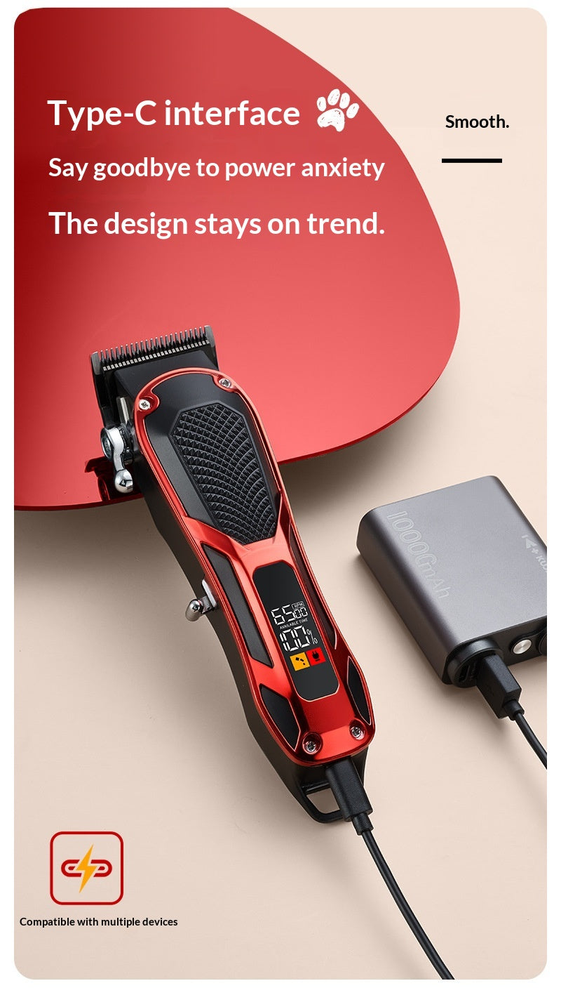 Clipper professionnel haute puissance à faible bruit pour animaux avec affichage de batterie