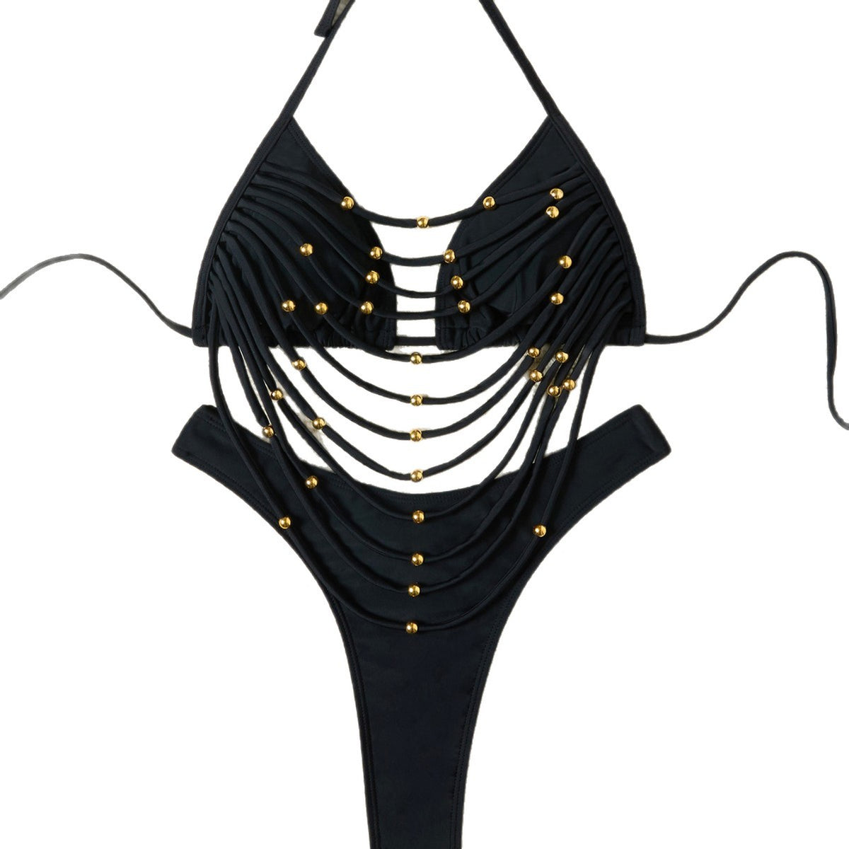 Bikini pour maillot de bain en couleur solide Sexy Hollow-out