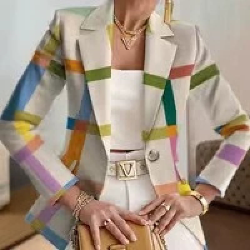 Women's trendy printed suit blazer