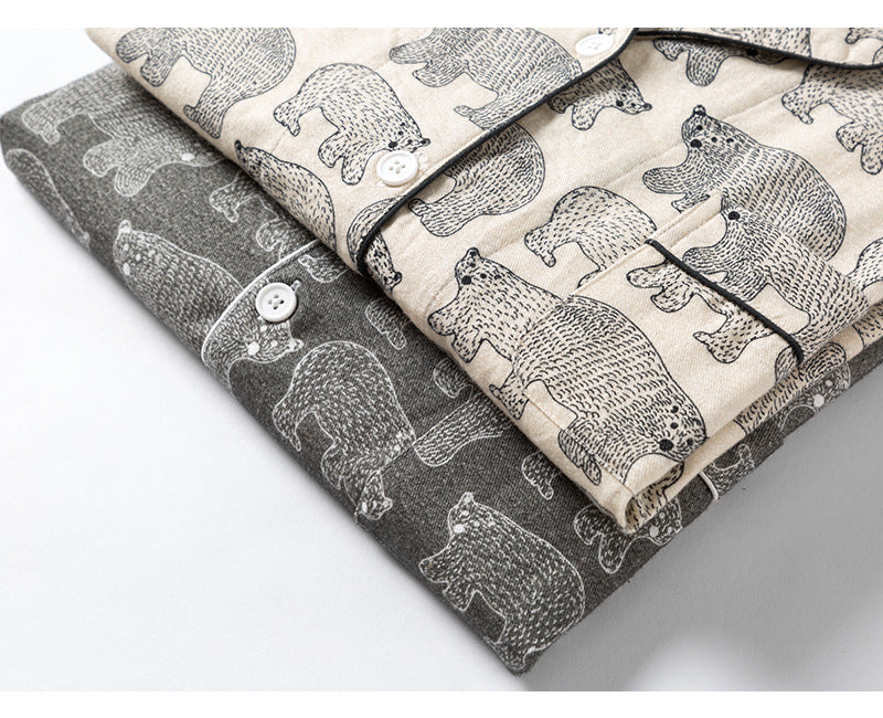 Polar Ours imprimé chaud brossé Flannel Pure Cotton Couple Maison Porter la combinaison