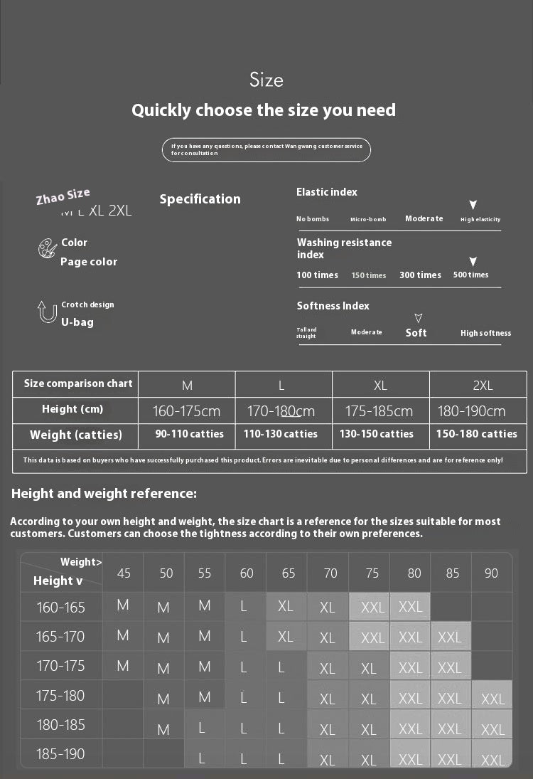 Sous-vêtements pour hommes minces respirant simple couche U Convex Boxer