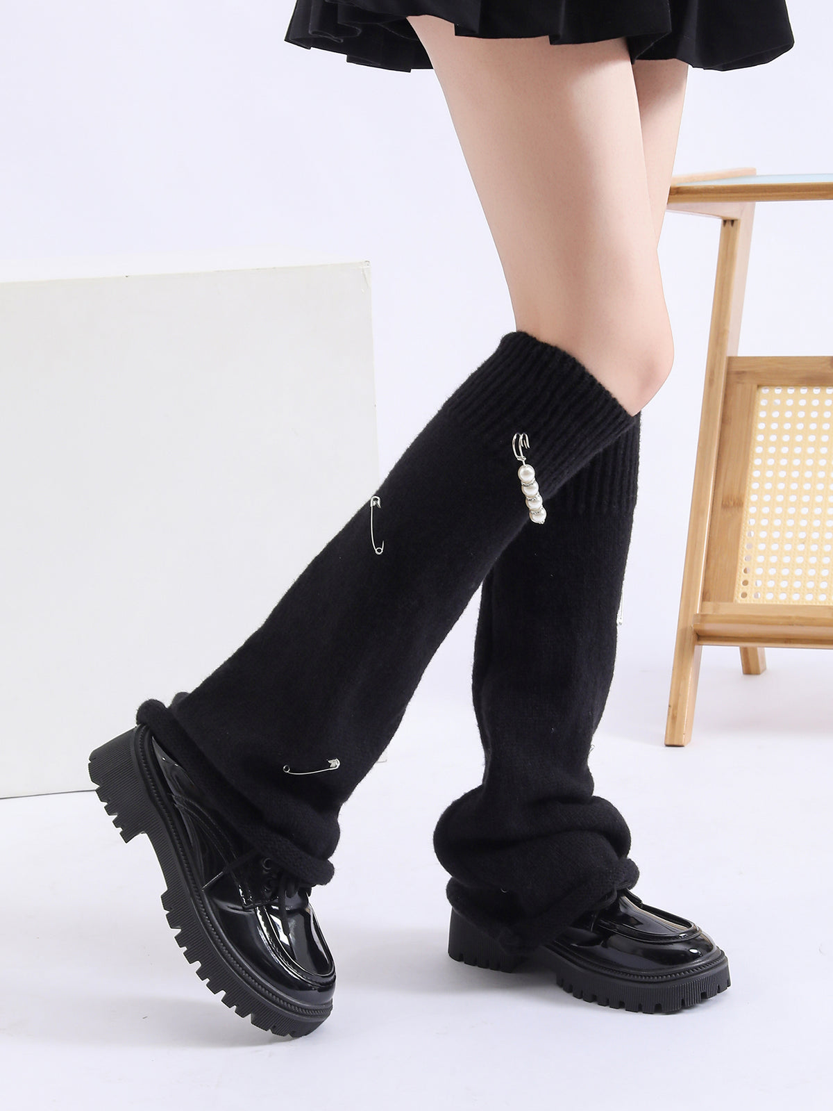 Y2K Filles Filles Kawaii Harajuku Perle épingle décorée d'une écharpe dorée dorée Goth mignon Lo