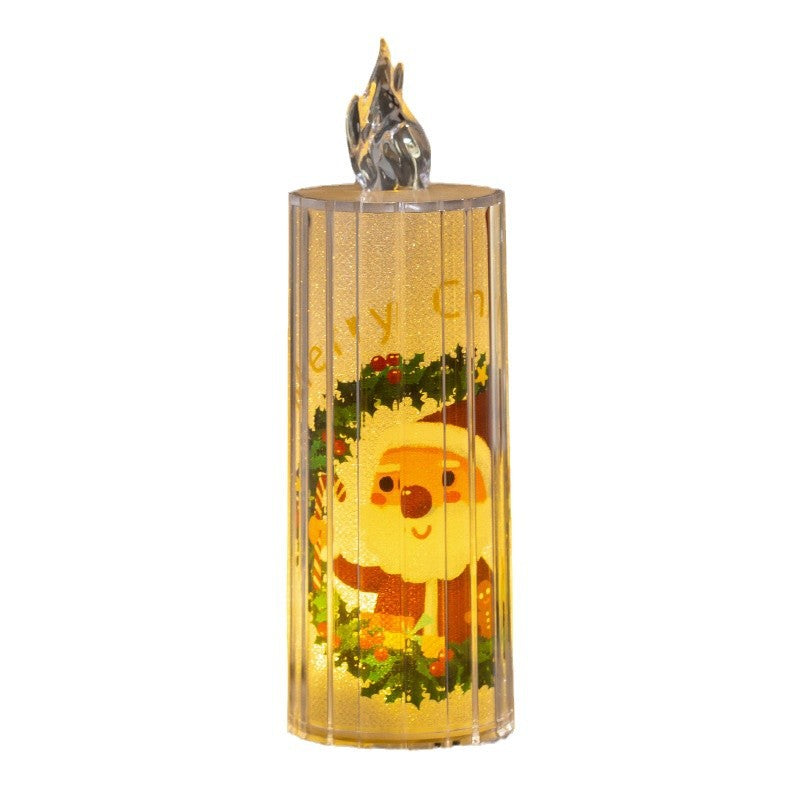 Décorations de Noël Verre transparent Led Simulation Bougies électroniques Robe de vacances