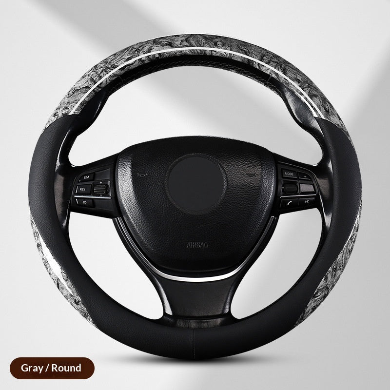 Couverture de volant de voiture Peach Wood Grain All-saison Universal Fit