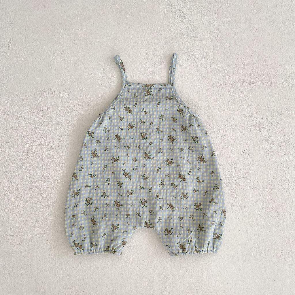 Personnalité Plaid Imprimé Suspendeurs Fleurs Vêtements de travail Pantalons