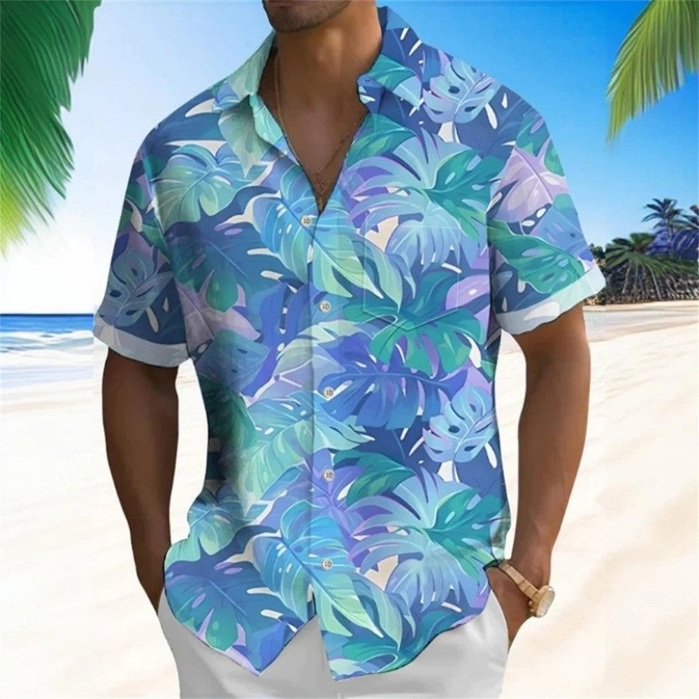 Rayon Casual Floral Chemise à manches courtes