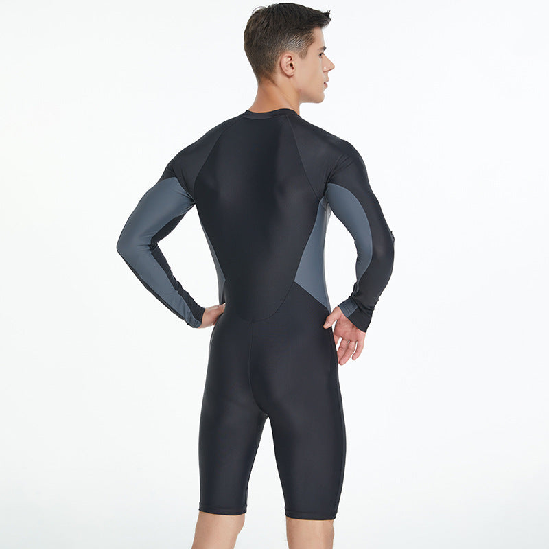 Une pièce de maillot de bain homme Tight Long Sleeve Sun Protection Séchage rapide