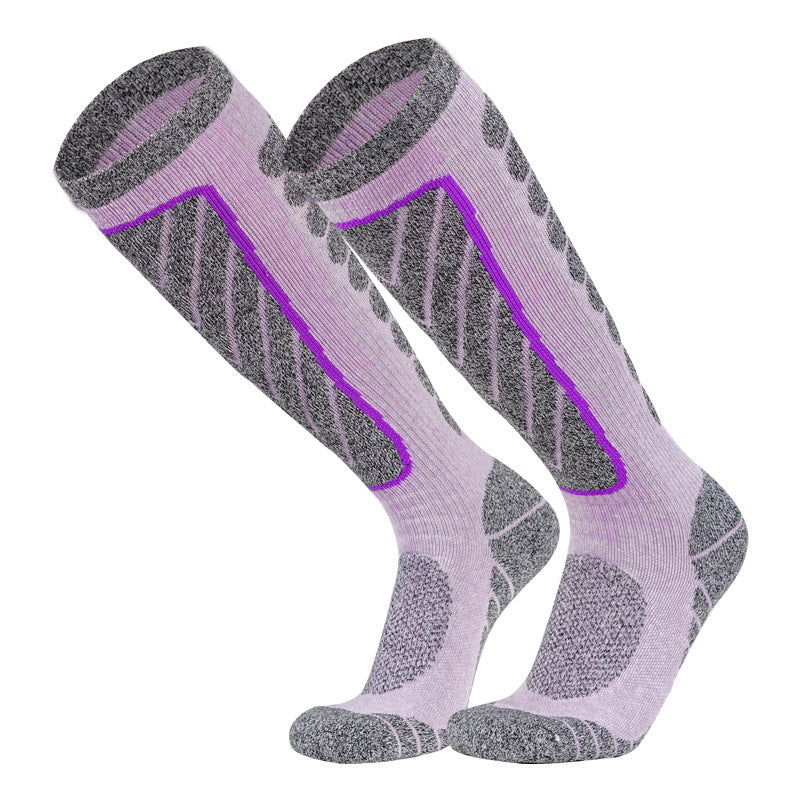 Chaussettes athlétiques pour homme à haut tube de ski chaud