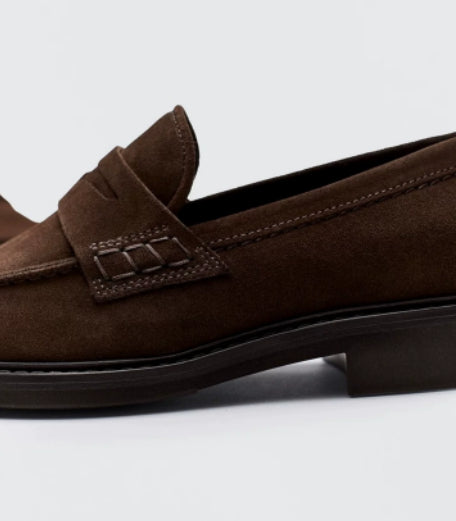 Chaussures en cuir plat en forme de Business Casual Slip-On