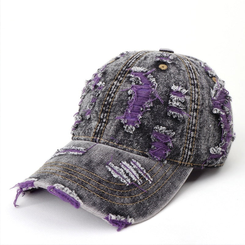 Hommes et femmes Matching Colorful Beveled Trou réglable Courbé Brim Trendy Baseball Ca