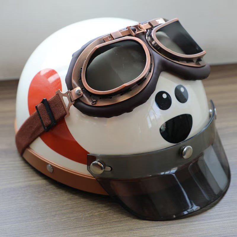 Voiture électrique quatre saisons casque chaud universel homme mignon