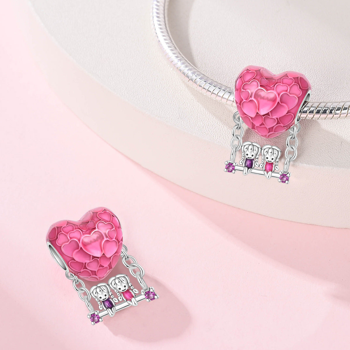 Bricolage Sœur Perle en forme de coeur Pendentif bijoux Accessoire