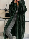 Annou Arrivée Automne & Hiver Velvet Femme Manches longues Mode Casual Cape Coat