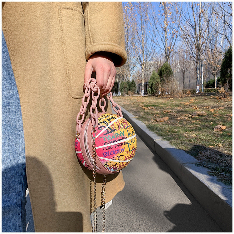 Sac Graffiti Basketball Handheld et Crossbody avec des lettres