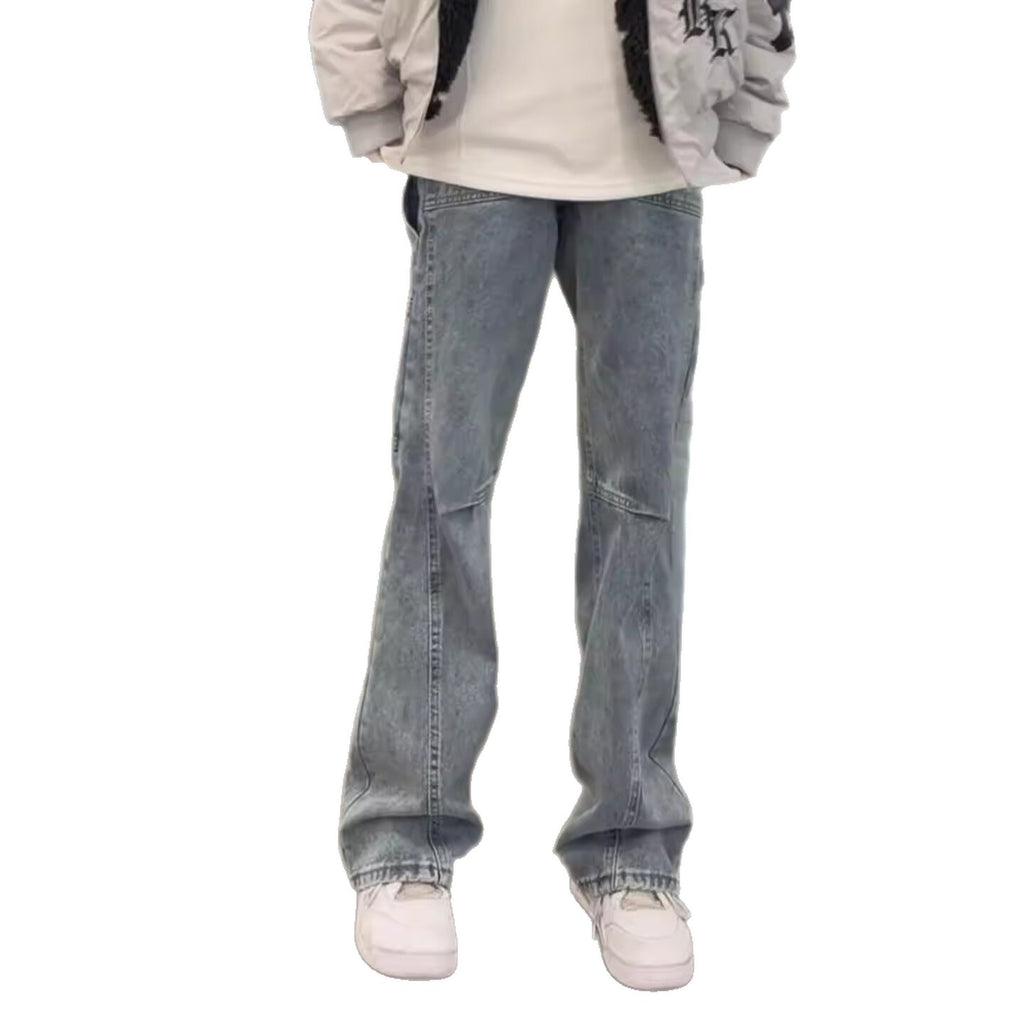 Jeans Homme Légèrement Évasés Bleu Rétro