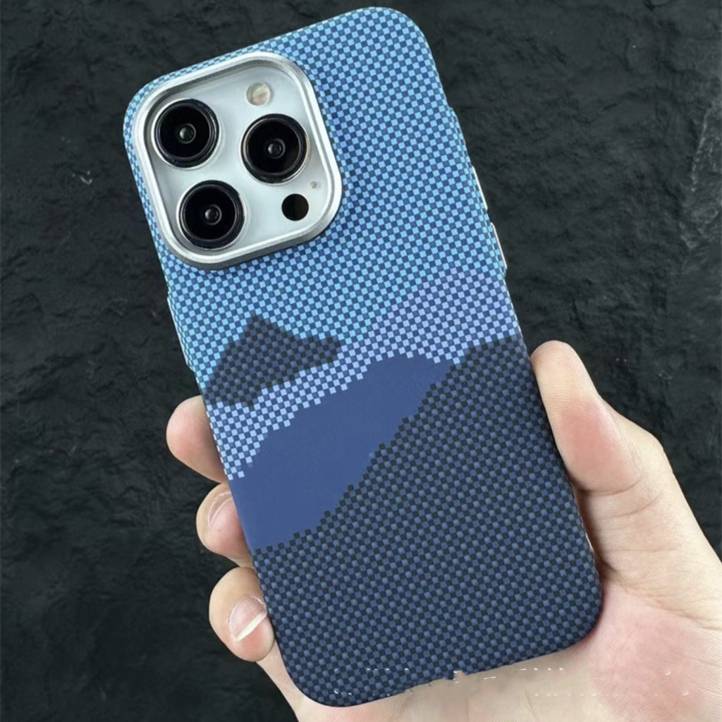 Motif magnétique Kafra Carbon Fibre Étui de téléphone de protection tout compris
