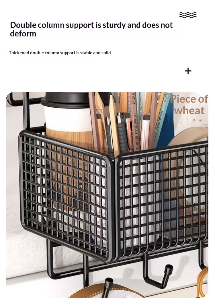 Panier suspendu côté lit avec rack de rangement Crochets