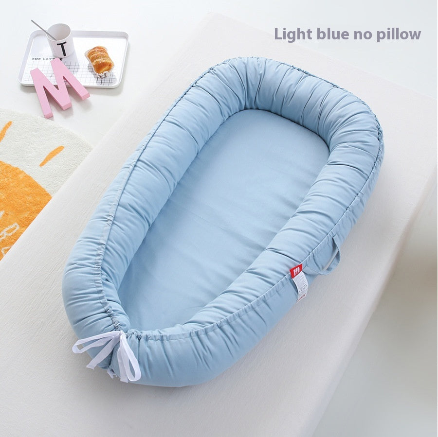 Ins Corée du Sud Portable Baby Bed In Bed Coton Couleur solide