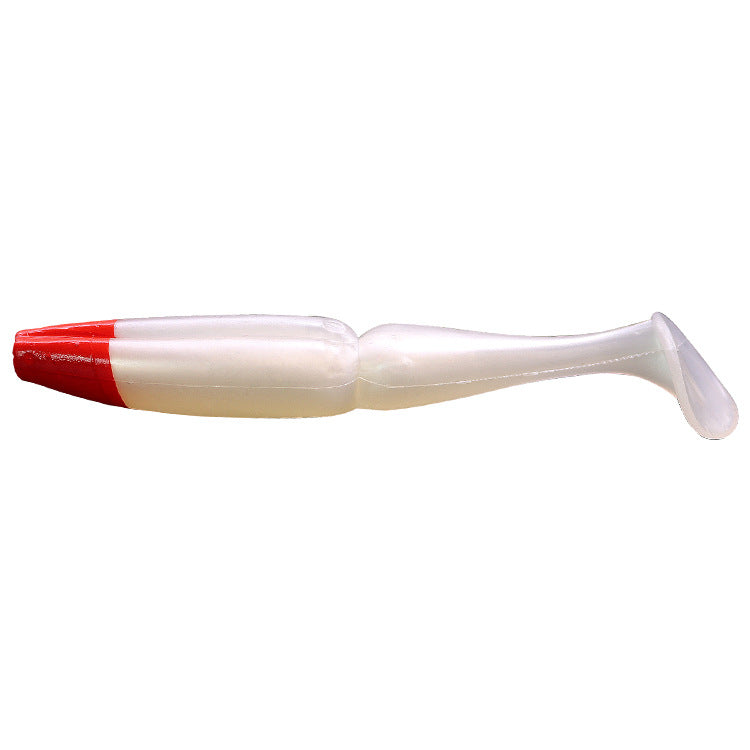 Soft Bait Deux Couleurs T Tail Lure de Poisson souple avec Crochet Groove