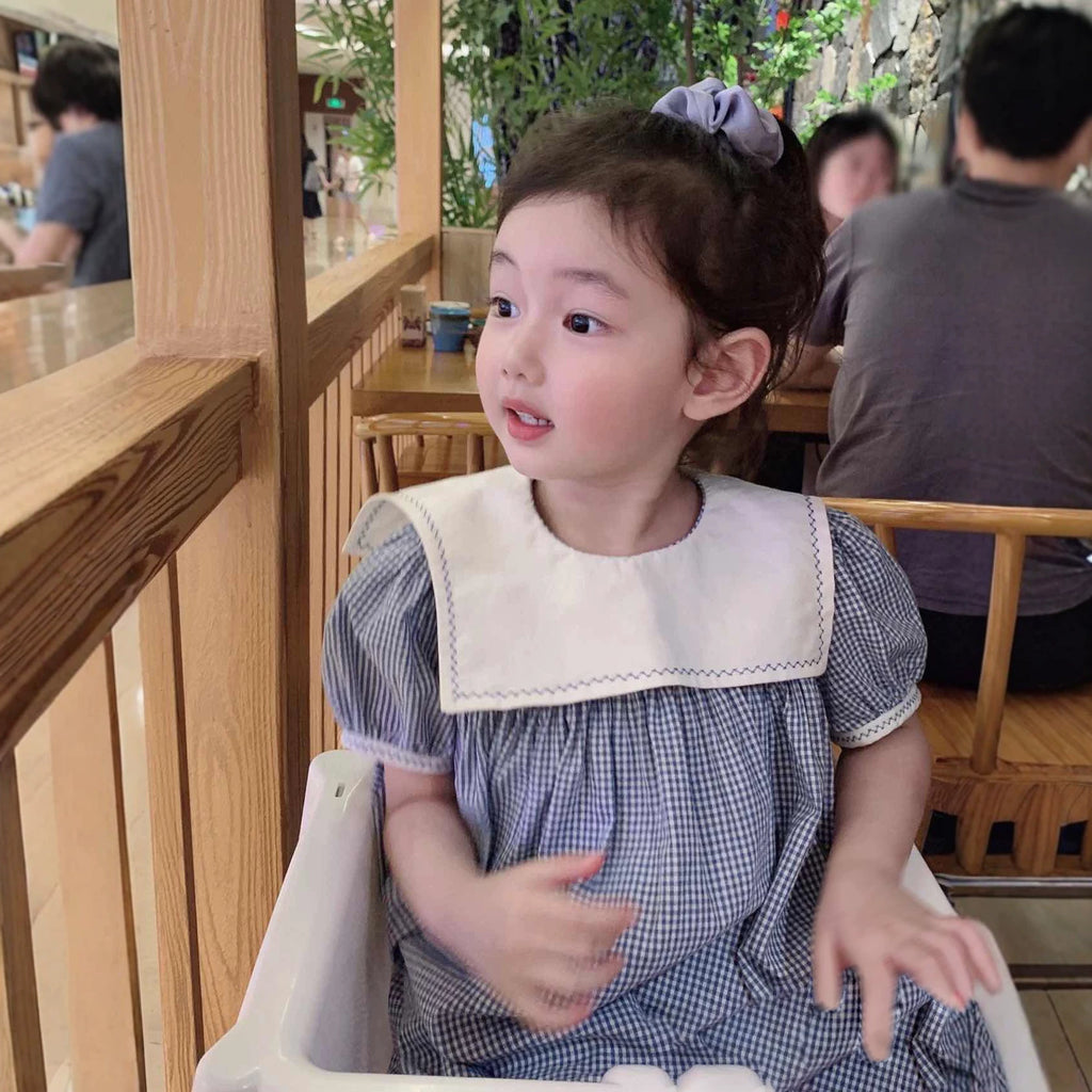 Children's Princess Dresses College Style Sailor Collar Summer Wear for Kids