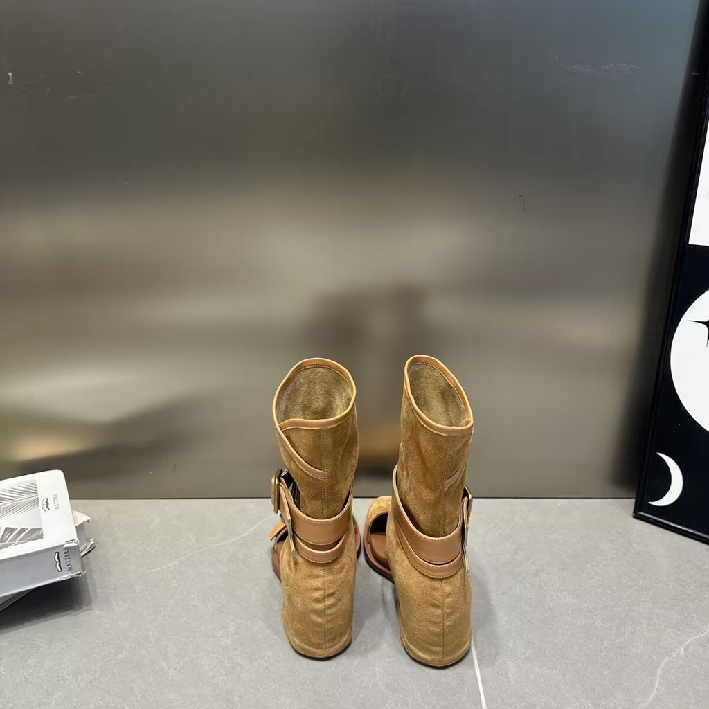 Femmes Retro Bottes de mode de style européen et américain Buckle Breathable Ankle